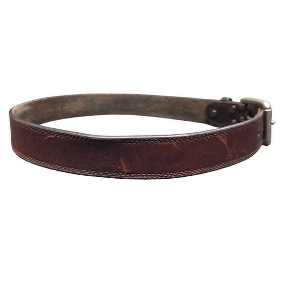 Ariat Brown Leather Belt A10004631 Triple Stitch Men's Size 32 Work Western - Picture 5 of 11